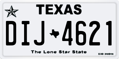 TX license plate DIJ4621