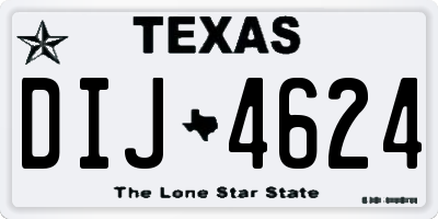TX license plate DIJ4624