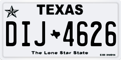 TX license plate DIJ4626