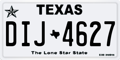 TX license plate DIJ4627