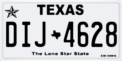 TX license plate DIJ4628