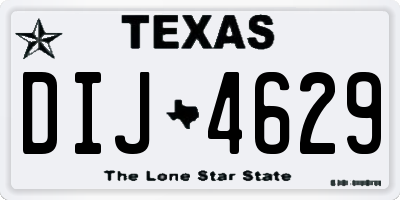 TX license plate DIJ4629