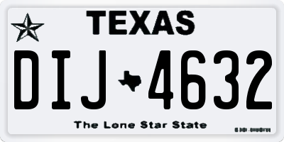 TX license plate DIJ4632