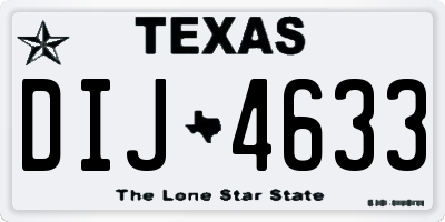 TX license plate DIJ4633