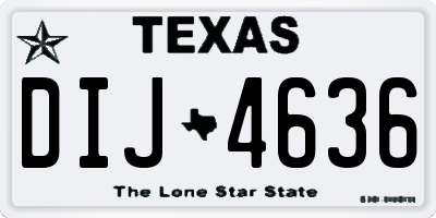 TX license plate DIJ4636
