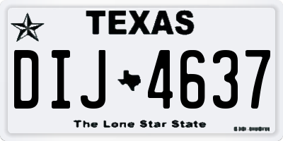 TX license plate DIJ4637