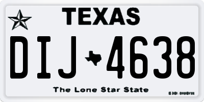 TX license plate DIJ4638