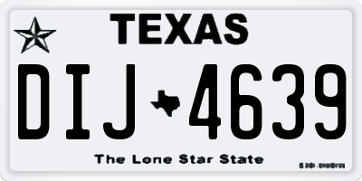TX license plate DIJ4639