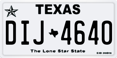 TX license plate DIJ4640