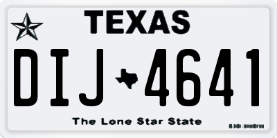 TX license plate DIJ4641