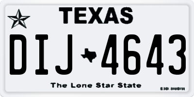 TX license plate DIJ4643