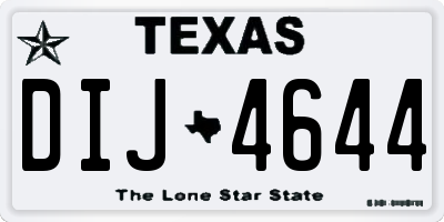 TX license plate DIJ4644