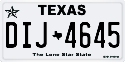 TX license plate DIJ4645