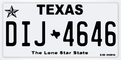 TX license plate DIJ4646