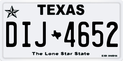 TX license plate DIJ4652