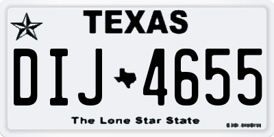 TX license plate DIJ4655