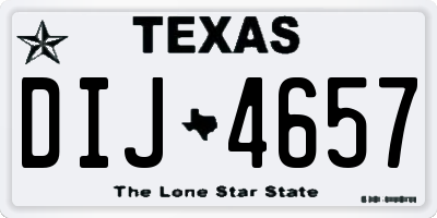 TX license plate DIJ4657