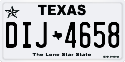 TX license plate DIJ4658