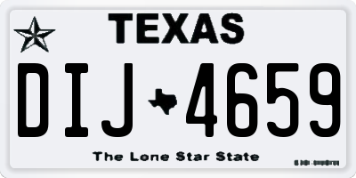 TX license plate DIJ4659
