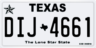 TX license plate DIJ4661