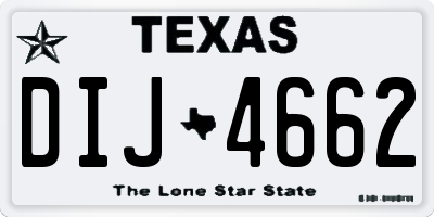 TX license plate DIJ4662