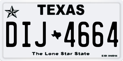 TX license plate DIJ4664