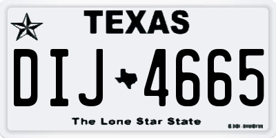 TX license plate DIJ4665