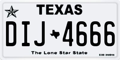 TX license plate DIJ4666