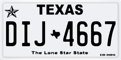 TX license plate DIJ4667