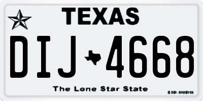 TX license plate DIJ4668