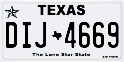 TX license plate DIJ4669