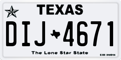 TX license plate DIJ4671