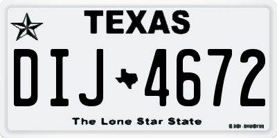 TX license plate DIJ4672