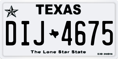 TX license plate DIJ4675