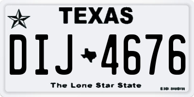 TX license plate DIJ4676