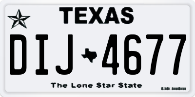 TX license plate DIJ4677