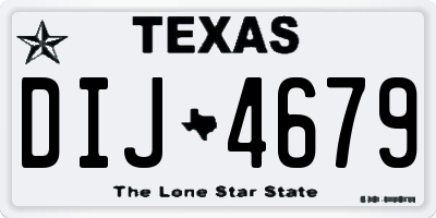 TX license plate DIJ4679