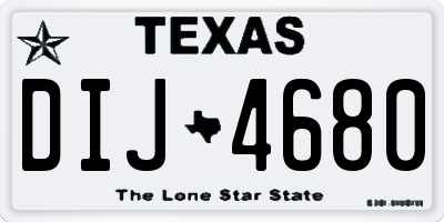 TX license plate DIJ4680