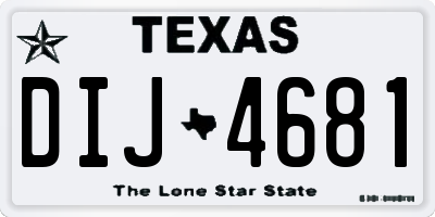 TX license plate DIJ4681