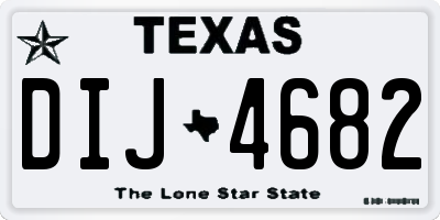 TX license plate DIJ4682