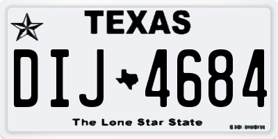 TX license plate DIJ4684