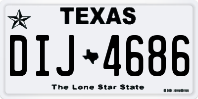 TX license plate DIJ4686