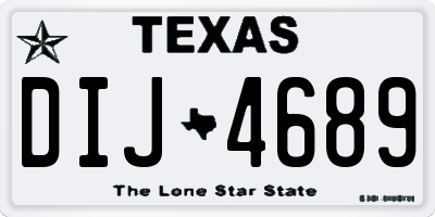 TX license plate DIJ4689