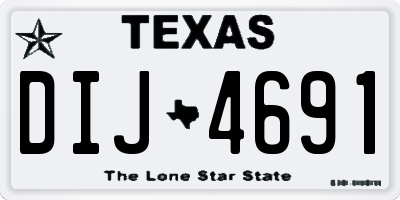 TX license plate DIJ4691