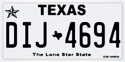TX license plate DIJ4694
