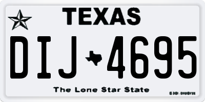 TX license plate DIJ4695