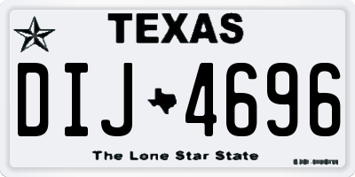 TX license plate DIJ4696
