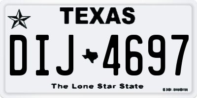 TX license plate DIJ4697