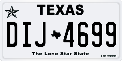 TX license plate DIJ4699
