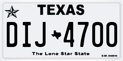 TX license plate DIJ4700